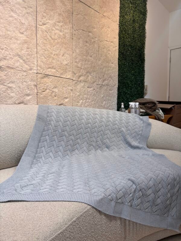 Manta Tricô Aspen  1,50m x 1,20 - CINZA PRATA