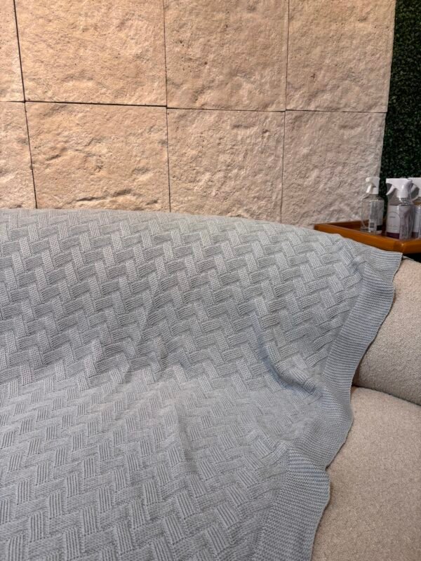 Manta Tricô Aspen  1,50m x 1,20 - CINZA PRATA - Imagem 3